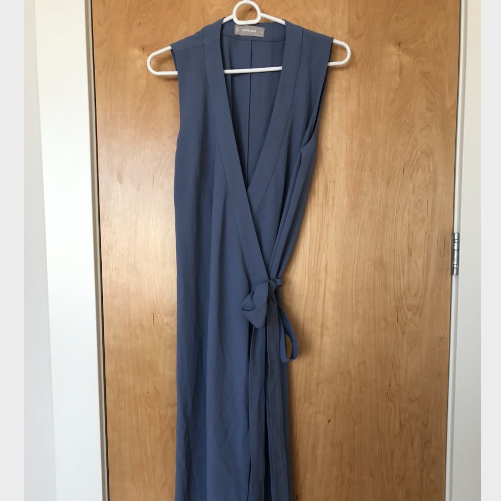 Everlane wrap dress in japanese go weave